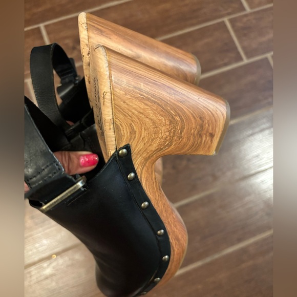 KORK Ease Sienna Slingback Leather Studded Platform Clogs- 10 - Picture 9 of 12